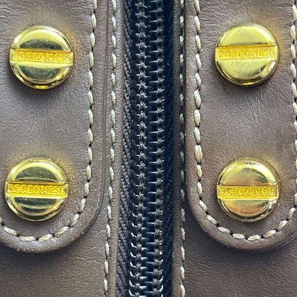 Borbonese Vintage Brown Suede And Leather Clutch Bag Made In Italy - Picture 7 of 10